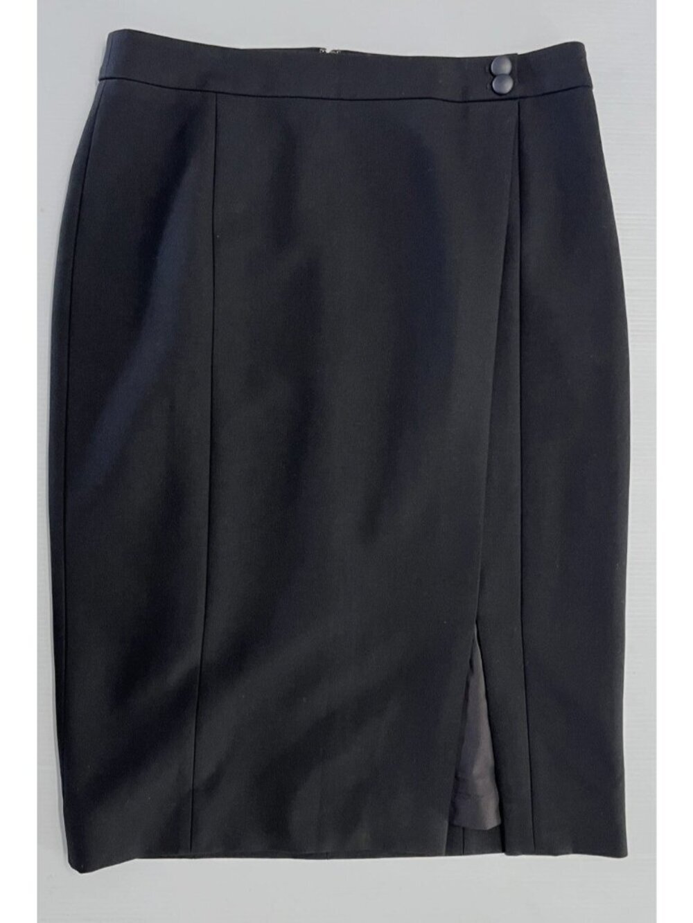 Classiques Entier Black Midi Skirt Size 12 NWT Front Slit Career Office Work - Picture 1 of 15